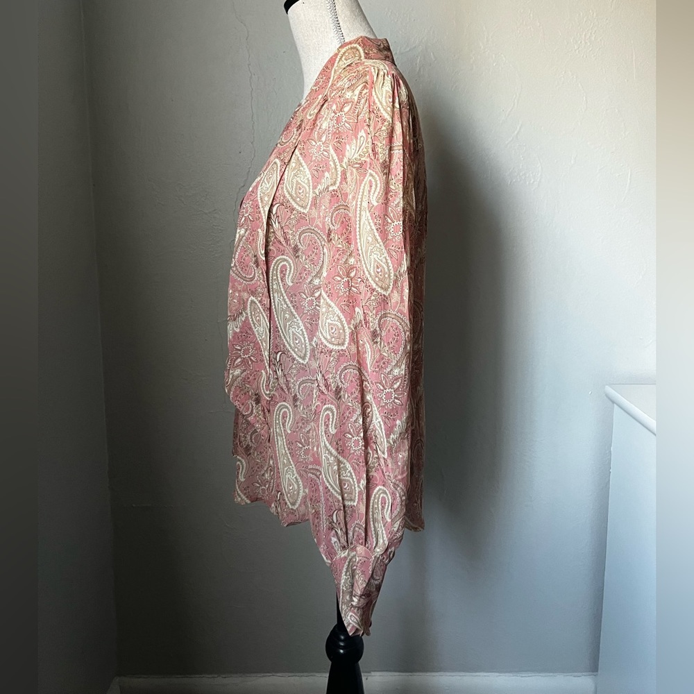 NWT PAIGE Cleobelle Paisley Silk Blouse Size XS - Picture 8 of 16
